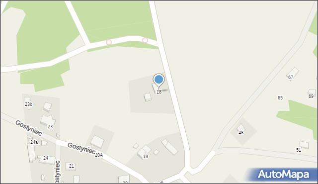 Gostyniec, Gostyniec, 18, mapa Gostyniec
