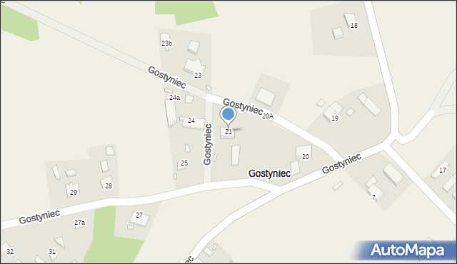 Gostyniec, Gostyniec, 21, mapa Gostyniec