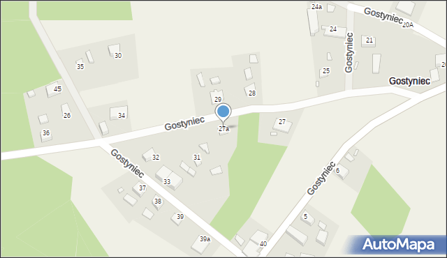 Gostyniec, Gostyniec, 27a, mapa Gostyniec
