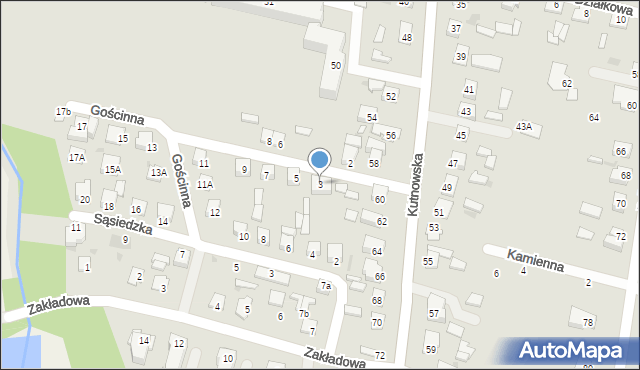 Gostynin, Gościnna, 3, mapa Gostynin