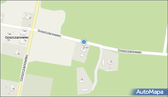 Goszczanowiec, Goszczanowiec, 17, mapa Goszczanowiec