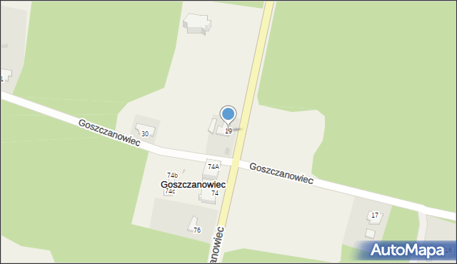 Goszczanowiec, Goszczanowiec, 19, mapa Goszczanowiec