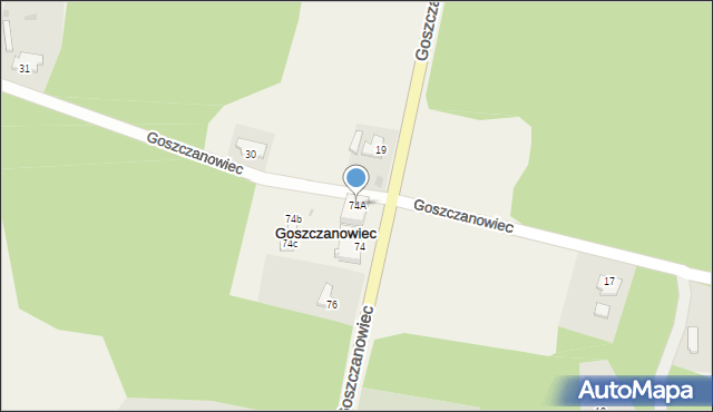 Goszczanowiec, Goszczanowiec, 74A, mapa Goszczanowiec