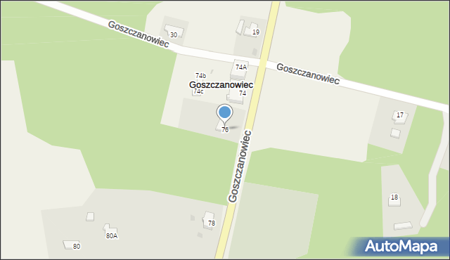 Goszczanowiec, Goszczanowiec, 76, mapa Goszczanowiec