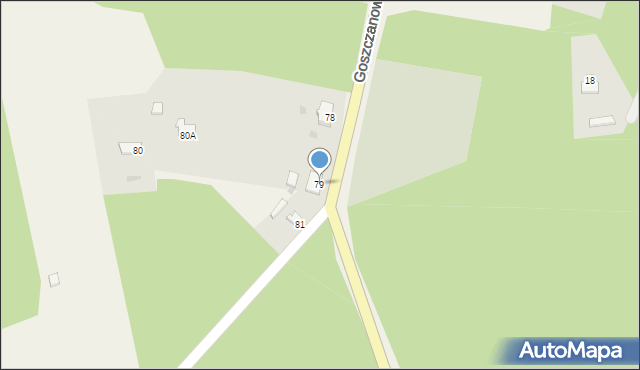 Goszczanowiec, Goszczanowiec, 79, mapa Goszczanowiec