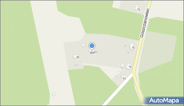 Goszczanowiec, Goszczanowiec, 80A, mapa Goszczanowiec