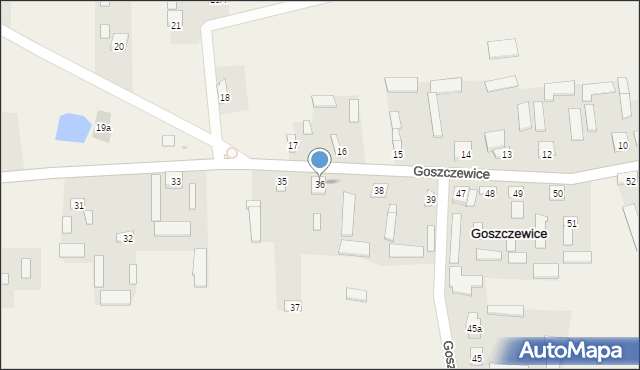 Goszczewice, Goszczewice, 36, mapa Goszczewice