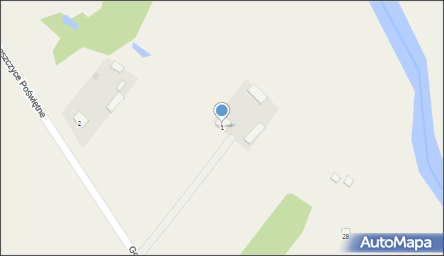 Goszczyce Poświętne, Goszczyce Poświętne, 1, mapa Goszczyce Poświętne