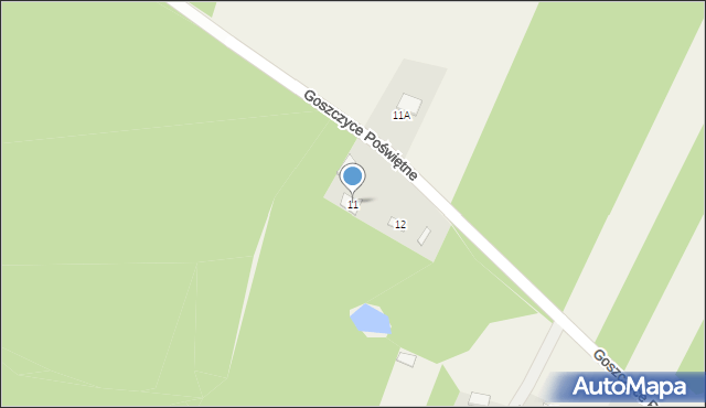 Goszczyce Poświętne, Goszczyce Poświętne, 11, mapa Goszczyce Poświętne