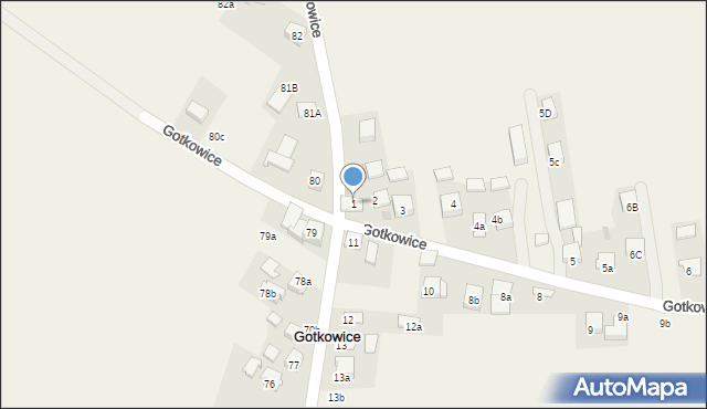 Gotkowice, Gotkowice, 1, mapa Gotkowice