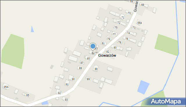 Gowarzów, Gowarzów, 84, mapa Gowarzów