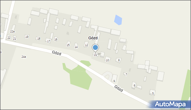 Gózd, Gózd, 11, mapa Gózd
