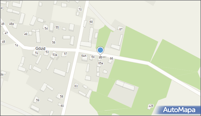 Gózd, Gózd, 65, mapa Gózd