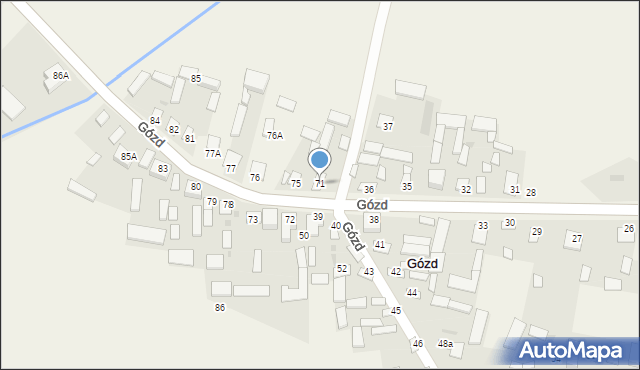 Gózd, Gózd, 71, mapa Gózd