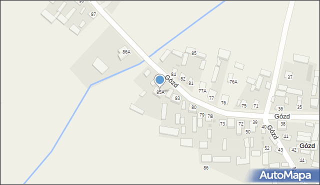 Gózd, Gózd, 85A, mapa Gózd