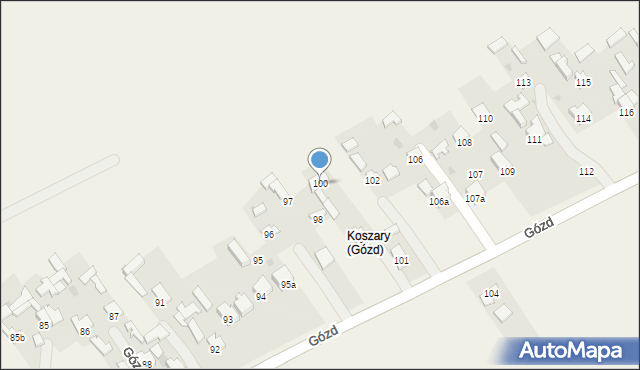 Gózd, Gózd, 100, mapa Gózd