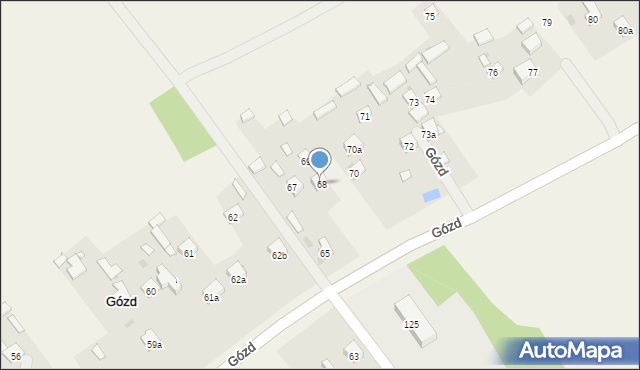 Gózd, Gózd, 69a, mapa Gózd