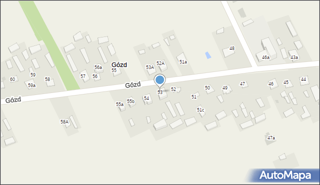 Gózd, Gózd, 53, mapa Gózd
