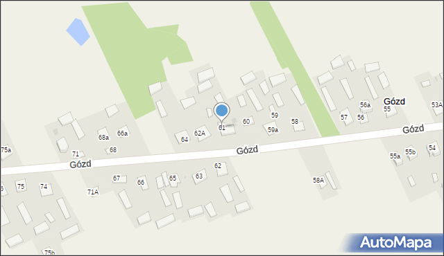 Gózd, Gózd, 61, mapa Gózd