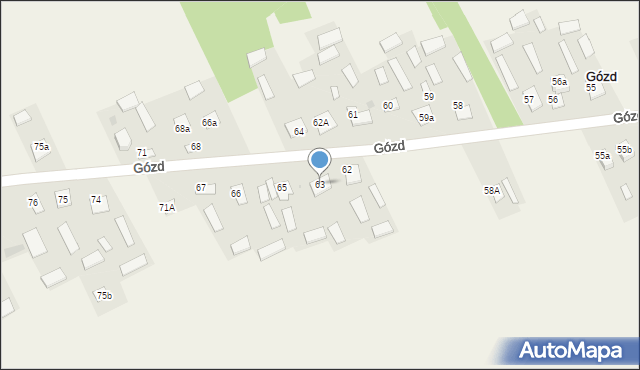 Gózd, Gózd, 63, mapa Gózd