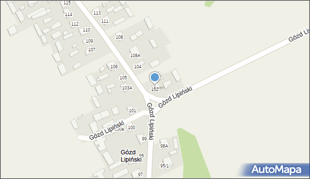 Gózd Lipiński, Gózd Lipiński, 102, mapa Gózd Lipiński