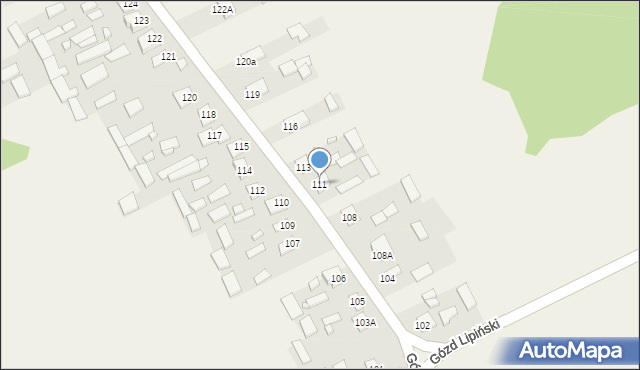 Gózd Lipiński, Gózd Lipiński, 111, mapa Gózd Lipiński