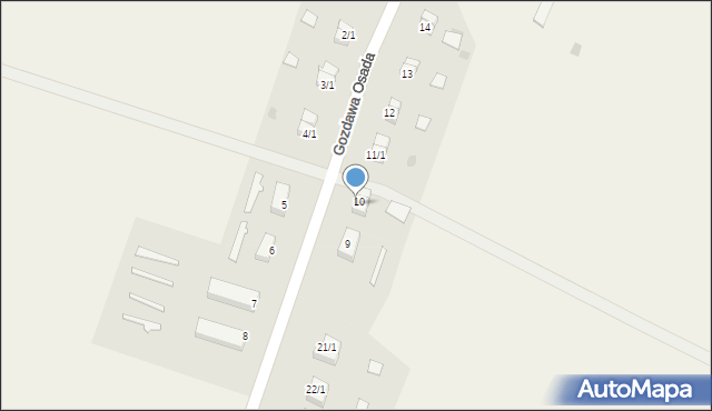 Gozdawa Osada, Gozdawa Osada, 10-1, mapa Gozdawa Osada