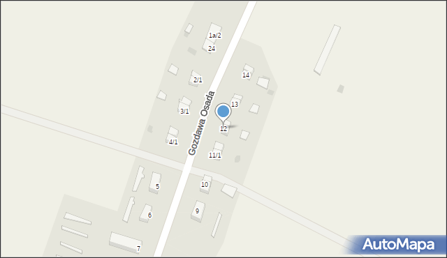 Gozdawa Osada, Gozdawa Osada, 12, mapa Gozdawa Osada