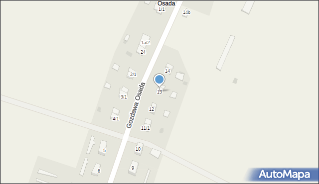 Gozdawa Osada, Gozdawa Osada, 13, mapa Gozdawa Osada