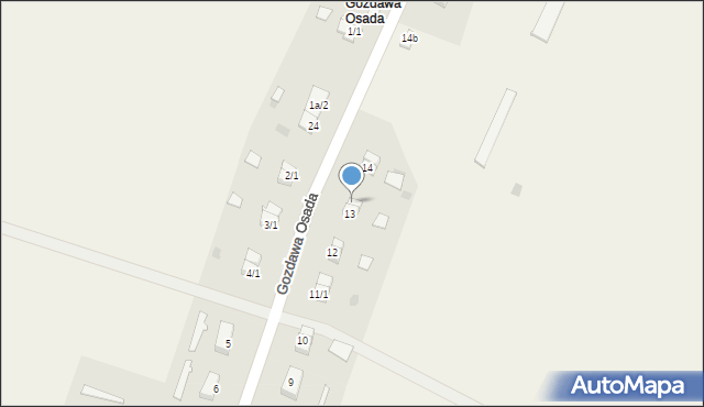 Gozdawa Osada, Gozdawa Osada, 13A, mapa Gozdawa Osada