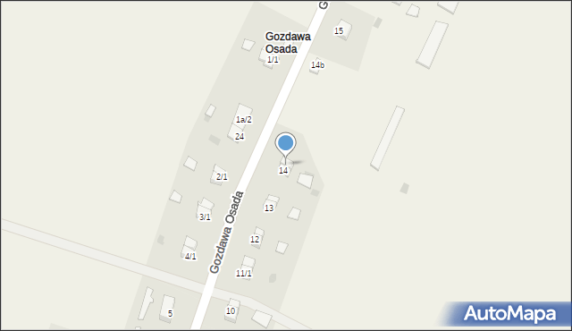 Gozdawa Osada, Gozdawa Osada, 14a, mapa Gozdawa Osada