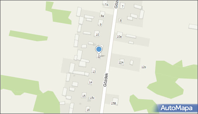Gózdek, Gózdek, 12, mapa Gózdek