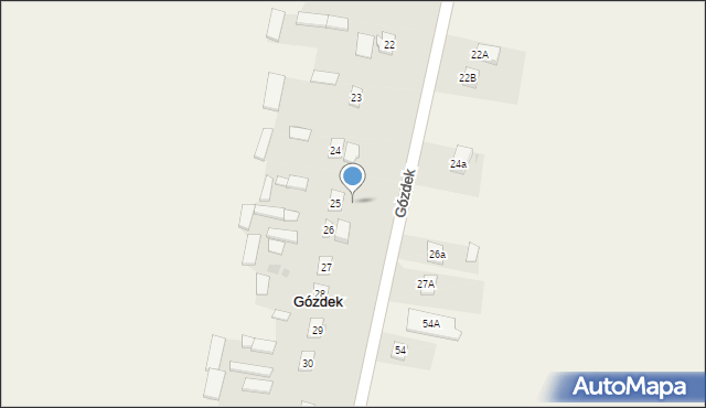 Gózdek, Gózdek, 25a, mapa Gózdek