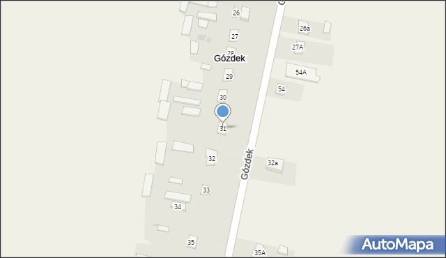 Gózdek, Gózdek, 31, mapa Gózdek