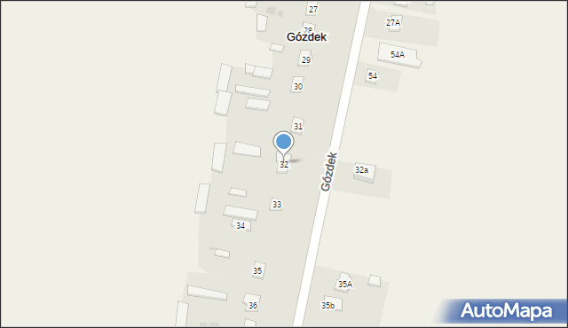 Gózdek, Gózdek, 32, mapa Gózdek