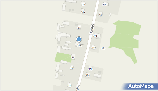 Gózdek, Gózdek, 38A, mapa Gózdek