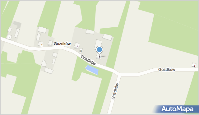 Gozdków, Gozdków, 9, mapa Gozdków