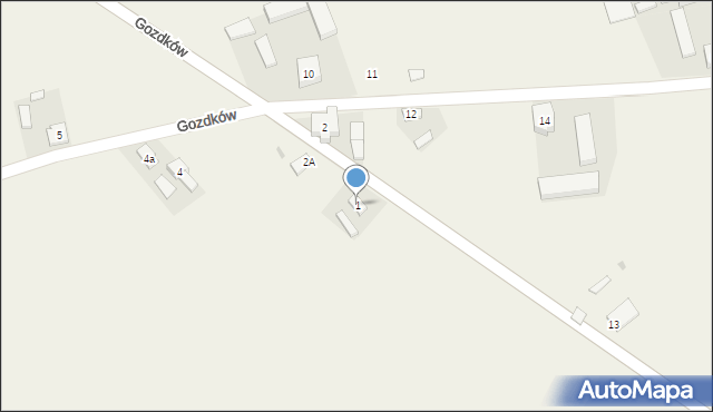 Gozdków, Gozdków, 1, mapa Gozdków