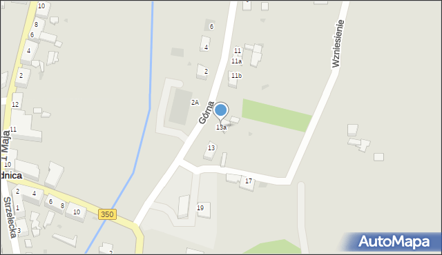 Gozdnica, Górna, 13a, mapa Gozdnica