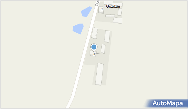 Goździe, Goździe, 9, mapa Goździe