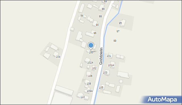 Goździelin, Goździelin, 100, mapa Goździelin