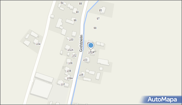 Goździelin, Goździelin, 101A, mapa Goździelin