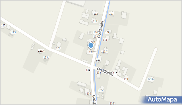 Goździelin, Goździelin, 124, mapa Goździelin