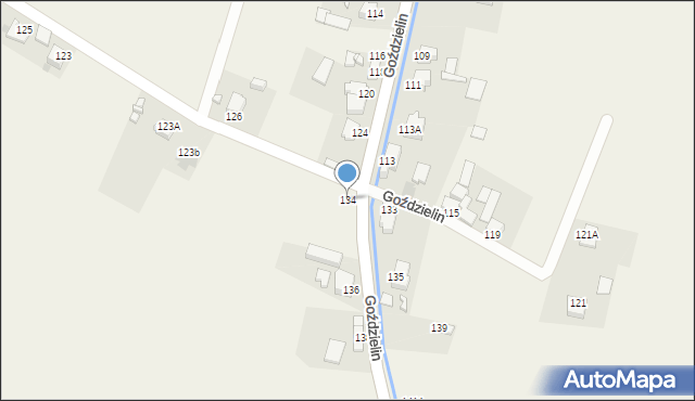 Goździelin, Goździelin, 134, mapa Goździelin