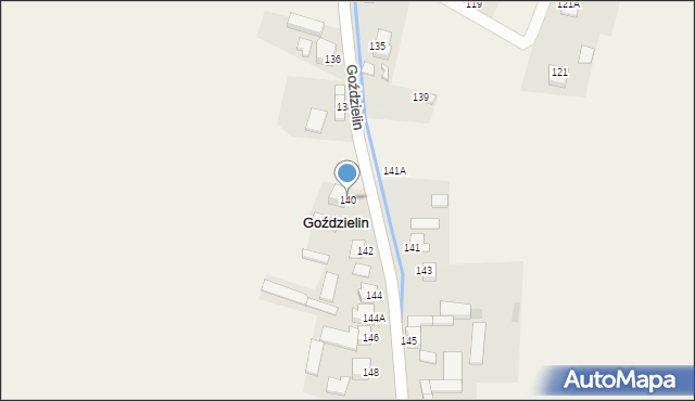 Goździelin, Goździelin, 140, mapa Goździelin