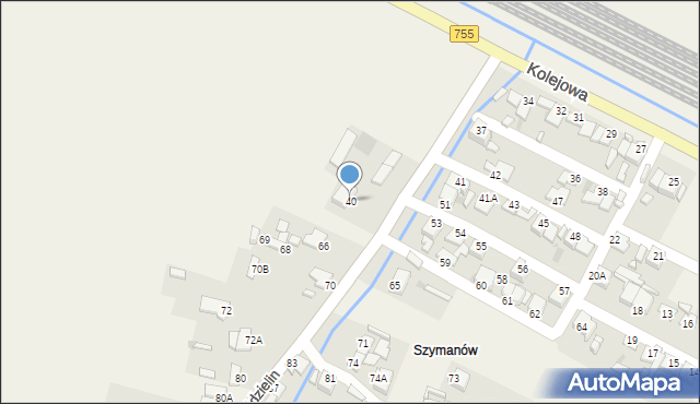 Goździelin, Goździelin, 40, mapa Goździelin