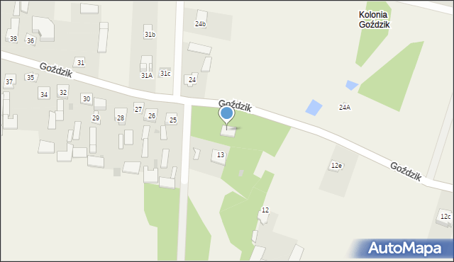 Goździk, Goździk, 13a, mapa Goździk