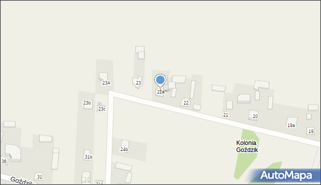 Goździk, Goździk, 22a, mapa Goździk