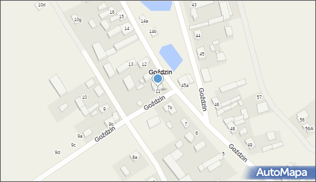 Goździn, Goździn, 11, mapa Goździn
