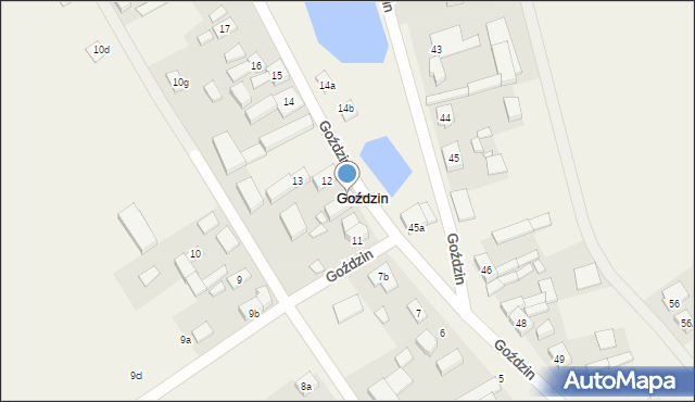 Goździn, Goździn, 12a, mapa Goździn